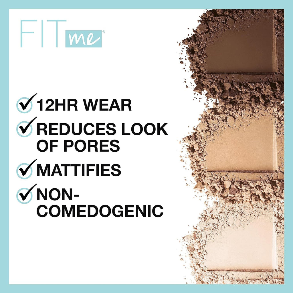 Maybelline Fit Me Matte + Poreless Pressed Face Powder Makeup & Setting Powder, Classic Ivory, 1 Count
